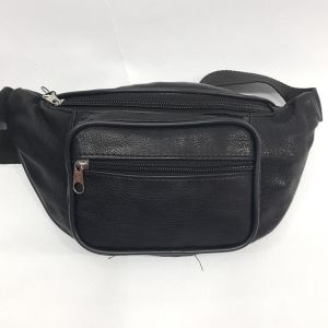 3 Gözlü freebag gerkçek deri siyah bel çantası