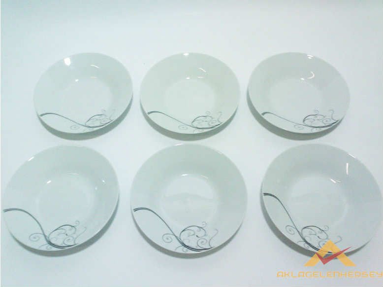 18CM LÜX KALİTELİ PORSELEN DESENLİ YEMEK TABAĞI