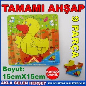 ÇOCUKLAR İÇİN EĞİTİCİ 9 PRC AHŞAP CİVCİV PUZZLE