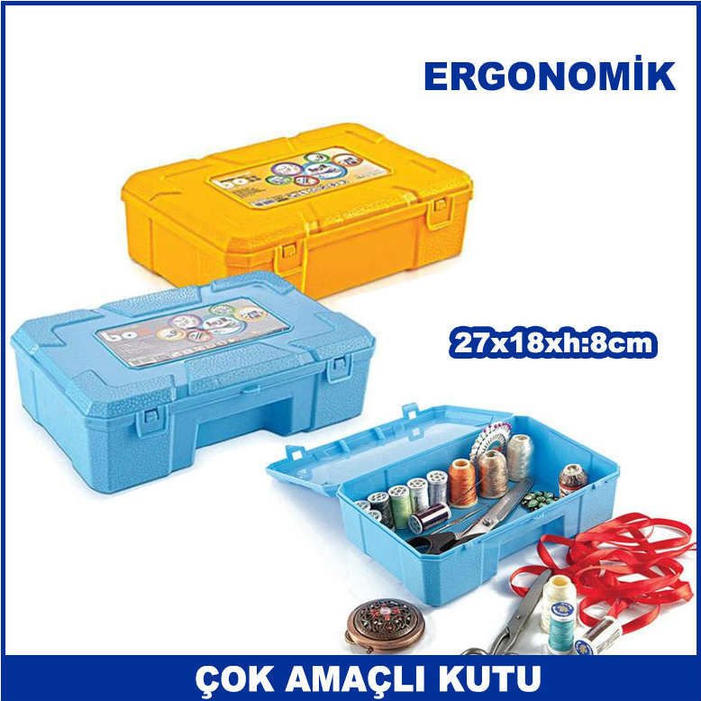 Kaliteli ve Dayanıklı Ergonomik Tasarıma Sahip Çok Amaçlı Kutu 27x18xh:8