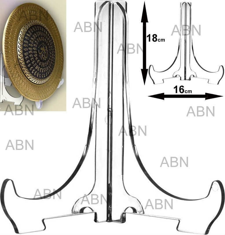 BÜYÜK BOY TABAK TEŞHİR STANDI GEÇMELİ ŞEFFAF PLASTİKDEN PLAKET-DEKOR TABAKLARI İÇİN TABAK AYAĞI 18cm