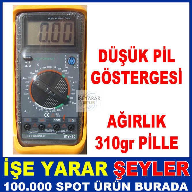 MY60 AVOMETRE MULTIMETRE VOLTAJ AKIM ÖLÇÜ ALETİ