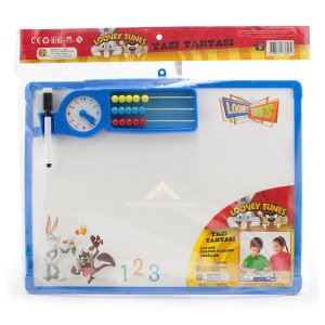 Lisanlı Looney Tunes Çift Taraflı Yazı Tahtası 40x31cm Ebatında Eğitici,Öğretici Yazı Tahtası