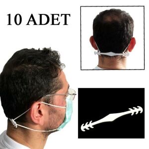 10 Adet Zararsız Acıtmayan Maske Takma Aparatı Kulak Yarası Önler Tahriş Etmeyen Plastik Aparat