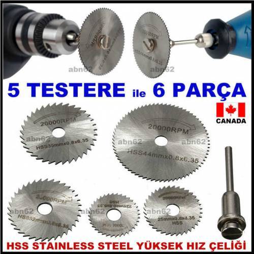 İnce El İşçiliği İçin 6pç Her Türlü Malzemeyi Kesen Yüksek Hız Çeliği Mini Dairesel Testere Seti abnn