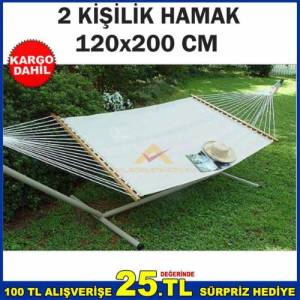 120x200cm 2 Kişilik Büyük Boy Kumaş Bez Hamak