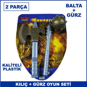 Balta ve Gürz Oyuncak Seti 2 Parça Kaliteli Plastik Savaş Oyuncağı