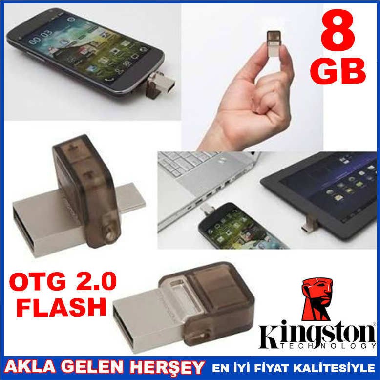 KINGSTON 8GB MİCRODUO USB 2.0 OTG USB BELLEK
