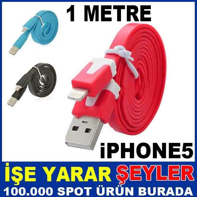 İPHONE 5G 5S SİLİKONLU 1 METRE DATA KABLOSU