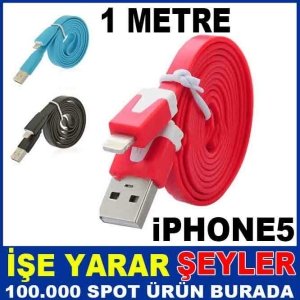 İPHONE 5G 5S SİLİKONLU 1 METRE DATA KABLOSU