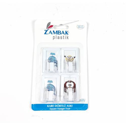 Kare 4Lü Askı Zambak Plastik Pratik ve Kullanışlı Kıyafet Askısı