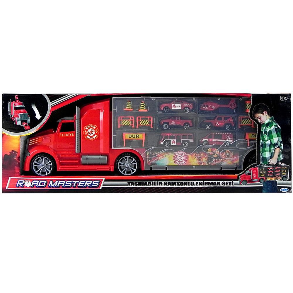 Taşınabilir Aksesuarlı Kaydıraklı İtfaiye Kamyonlu Oyuncak