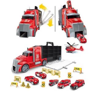 Taşınabilir Aksesuarlı Kaydıraklı İtfaiye Kamyonlu Oyuncak