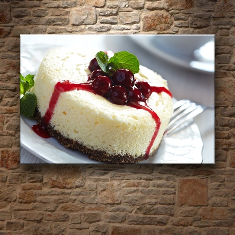VİŞNELİ CHEESCAKE 7 değişen ölçü ORİJİNAL KANVAS TABLO