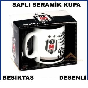 Mgm Beşiktaş Desenli Saplı Seramik Kupa Bardak