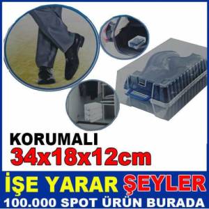 34x18cm Erkek Ayakkabı Şeffaf Koruma Kutusu