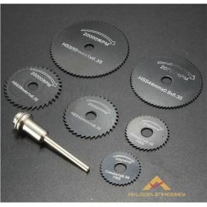 İnce El İşçiliği İçin 7 parça Her Türlü Malzemeyi Kesen Titanyum Çelik Mini Dairesel Testere Seti