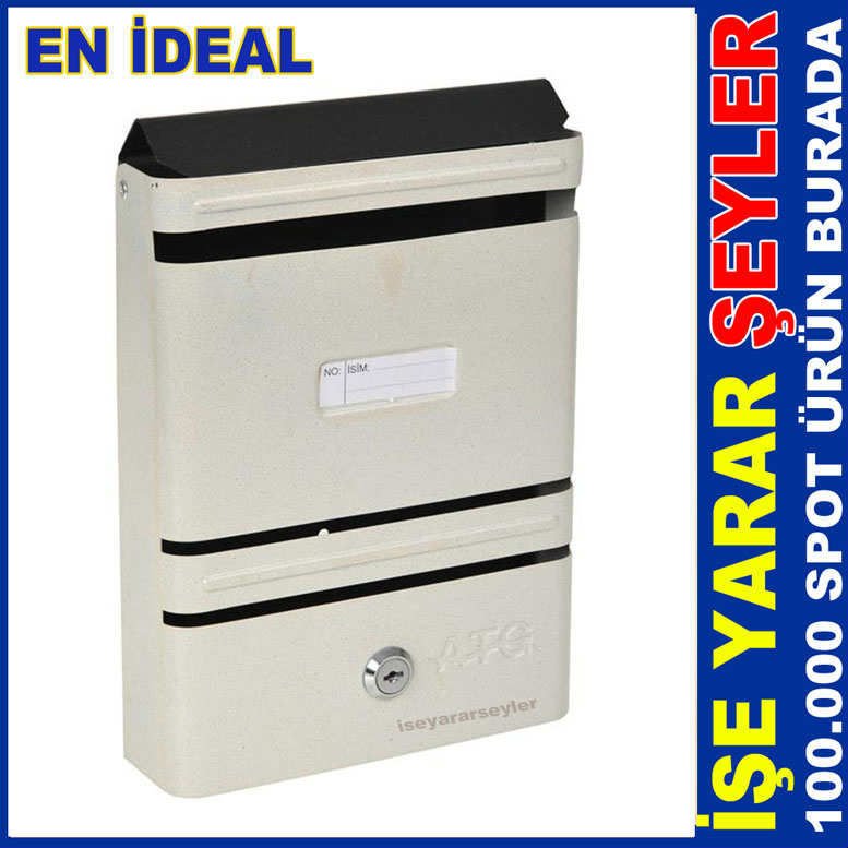 GÜVENLİ ÇİFT YEDEK ANAHTARLI METAL GÖVDELİ PENCERELİ POSTA KUTUSU