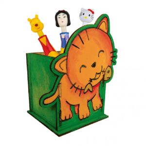 53046 AHŞAP KALEMLİK VE KUMBARA -KUM