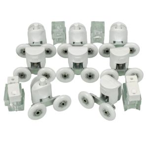 Kırılmayan Özel Malzeme Beyaz Renk Cam DuşaKabin Tekerlek Takımı 8 adet Set Duş kabini Teker Takımı