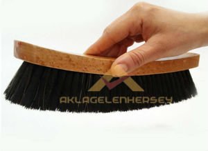 GERÇEK KIL BÜYÜK BOY AHŞAP AYAKKABI FIRÇASI 24cm