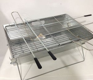 Katlanır Laptop Izgara Paslanmaz Krom Ayaklı ve Galvanis Kaplama Saclı Mangal Keyfi 46x27cm