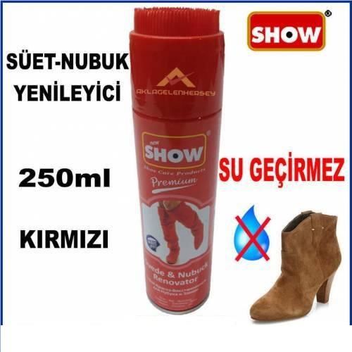 Kırmızı Süyet Boyası Su Geçirmez 250ml Süet,Nubuk Ayakkabı-Çanta-Mont Boyası Kırmızı Sprey Süet Boya