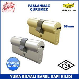 Darbelere Dayanıklı TSE Garantili Paslanmaz Yuma 68mm Bilyalı Barel Kapı Kilidi