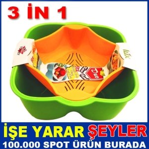 ÜCRETSİZ KARGO İLE PRATİK PLASTİK SERVİS KABI SÜZGEÇ YIKAMA KABI