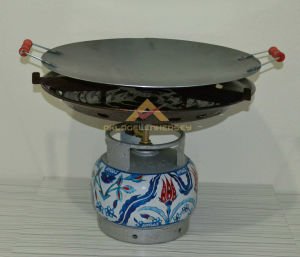 Seyyar Piknik Saç Çok Amaçlı Tüplü Katmer Ve Saç Kavurmalık 45cm Süper Piknik Portatif Saç Ocagı