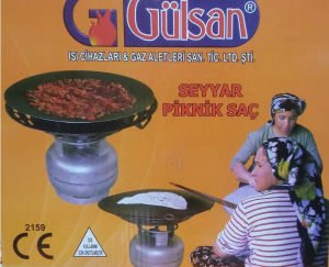 Seyyar Piknik Saç Çok Amaçlı Tüplü Katmer Ve Saç Kavurmalık 45cm Süper Piknik Portatif Saç Ocagı