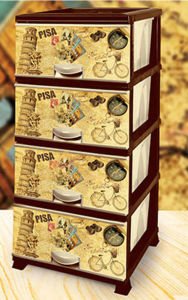 BÜYÜK BOY 4 ÇEKMECELİ İTALYA DESENLİ ÇOK AMAÇLI KOMİDİN