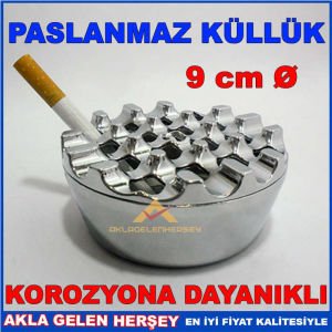 PASLANMAZ IZGARA DÖKÜM KÜL TABLASI YUVARLAK-KROM