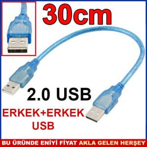 30cm UZUNLUKTA 2 UCU ERKEK USB UZATMA KABLOSU