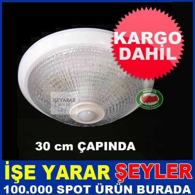 360°SENSÖRLÜ TAVAN ARMATÜRÜ 30cm ÇAPLI,2x40 WATT