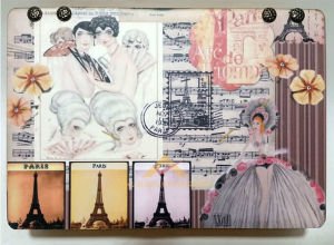 TABLO DESEN KAPAK 4 BÖLME DİKİŞ NAKIŞ İĞNE İPLİK ORGANİZE ŞIK AHŞAP SAKLAMA KUTUSU