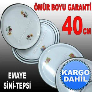 40cm SİNİ SAĞLIKLI ÇİNKO TEPSİ SOFRA SERVİS TEPSİSİ 40cm İÇİ ÇİÇEKLİ BEYAZ EMAYE TEPSİ HİJYENİKTİR