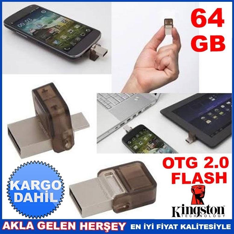KINGSTON 64GB MİCRODUO USB 2.0 OTG USB BELLEK KD