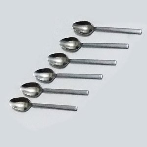 6 Adet Lüks Düz Sade Model Paslanmaz Çelik Rostfrei Çay Kaşığı Seti