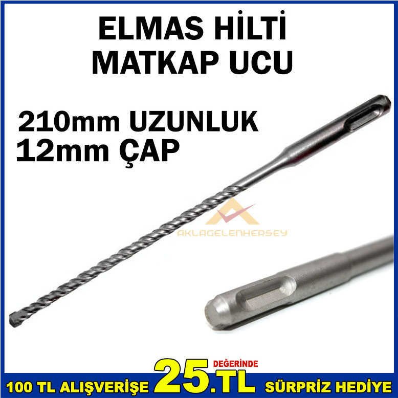 Kaliteli hilti delici uzun boy matkap ucu 21cmx12mm SDS PLUS ELMAS UÇ HİLTİ MATKAP UCU 210mm Ø12mm