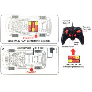 Uzaktan Kumandalı 360° Döner Robota Dönüşen Şarjlı Oyuncak Araba Full Fonksiyon Işıklı Transformers
