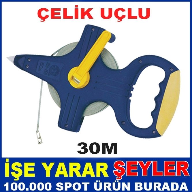 ÇELİK UÇLU DAYANIKLI 30mt ŞERİTLİ ARAZİ METRESİ ÜCRETSİZ KARGO