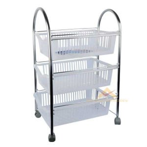 3 KATLI NATUREL MODEL TEKERLİ PRATİK SEBZELİK