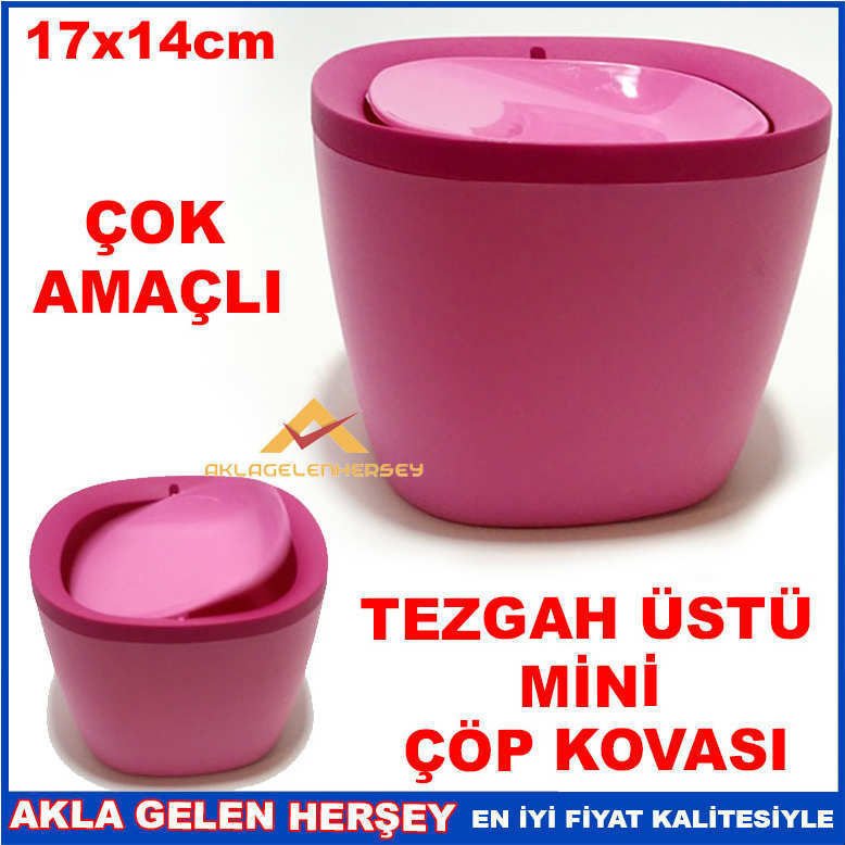 KLİK KAPAKLI ÇOP KUTUSU TEZGAH ÜSTÜ ÇOK AMAÇLI RENKLİ YEMEK ARTIKLARI İÇİN MİNİ ÇÖP KOVASI