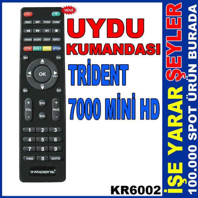 ORJİNAL TRİDENT 7000 MİNİ HD UYDU KUMANDASI