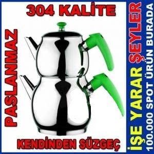 AKDENİZ KÜRE AİLE 304 KALİTE ÇELİK ÇAYDANLIK
