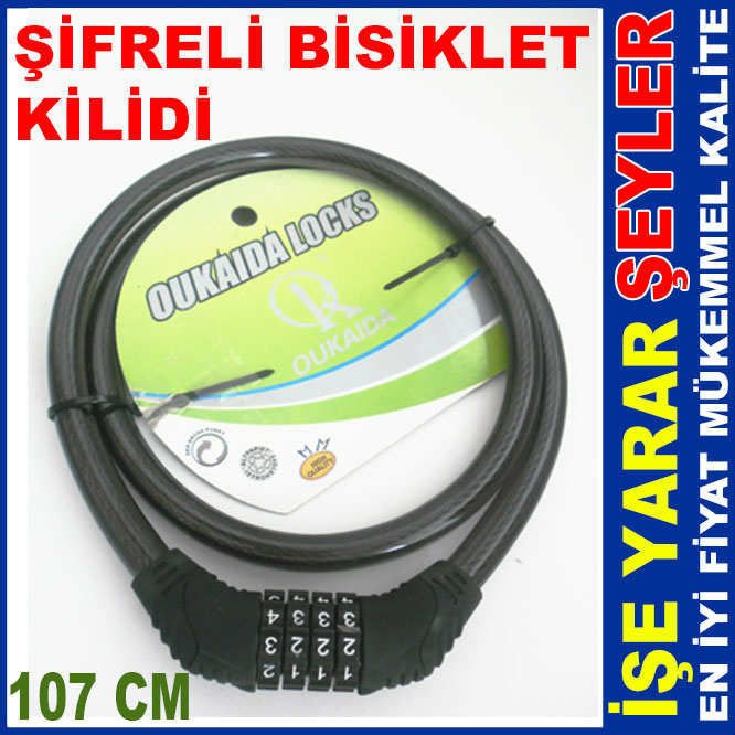 4 HANELİ DEGİŞEBİLEN ŞİFRELİ BİSİKLET KİLİDİ