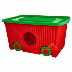 Flora Büyükboy Tekerlekli Renkli Oyuncak Kutusu