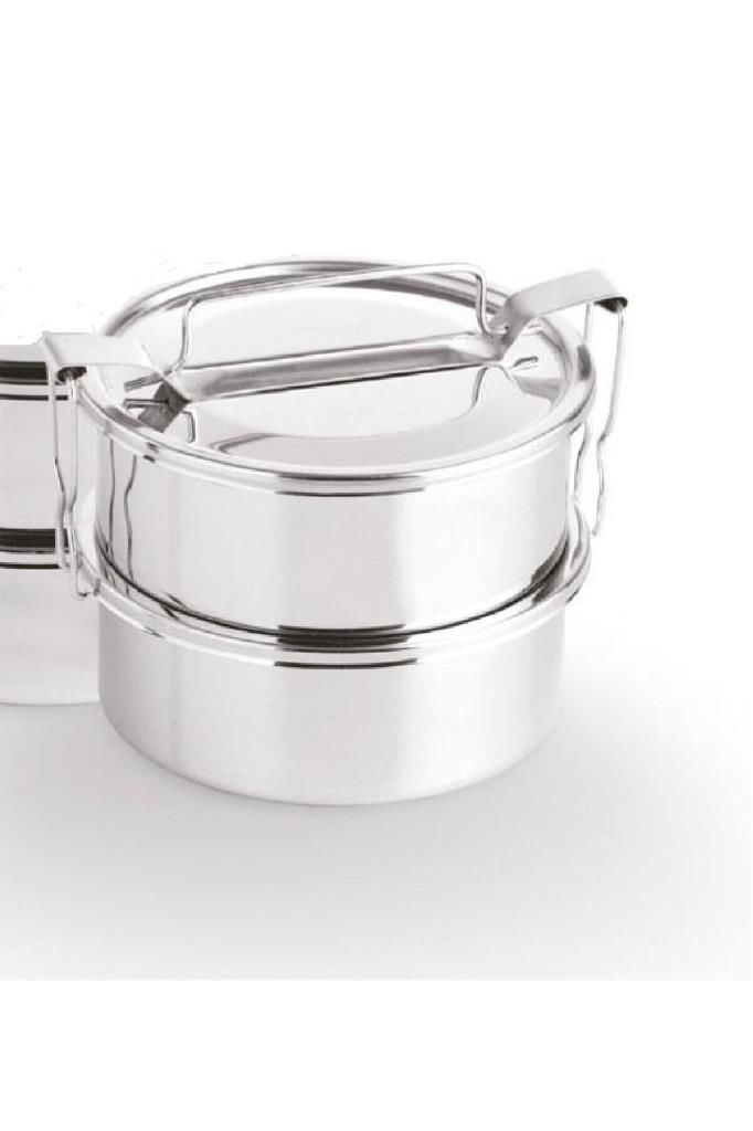 Paslanmaz Çelik 2li Sefer Tası 1 Lt Tek Kişilik Yemek Taşıma Kabı 500ml x2 Isıtılabilir %100 Metal