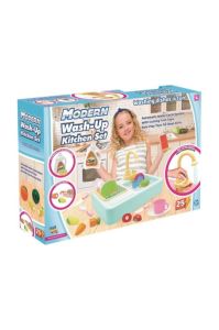 25 Adet Parçalı Modern Mutfak Lavabo Seti, Kesilebilir Meyve Parçaları ve Gerçekten Çalışan Musluk